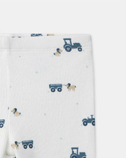 Grow-with-me tractor print pajamas Ecru colour Sergent Major