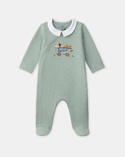 Dog patch collar onesie Green colour  Sergent Major