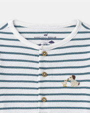 Striped onesie with buttons Blue colour  Sergent Major