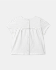 Ecru T-shirt with flower embroidery Ecru colour  Sergent Major