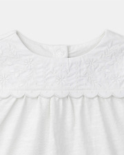 Ecru T-shirt with flower embroidery Ecru colour  Sergent Major