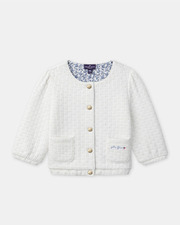 Ecru cardigan with ‘little flower’ detail Ecru colour Sergent Major