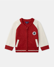 Two-tone zip-up cardigan Red colour  Sergent Major