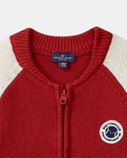 Two-tone zip-up cardigan Red colour  Sergent Major