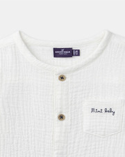 &lsquo;Mini baby&rsquo; shirt with roll-up sleeves Ecru colour  Sergent Major