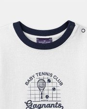 Short-sleeved T-shirt with tennis motif Ecru colour  Sergent Major