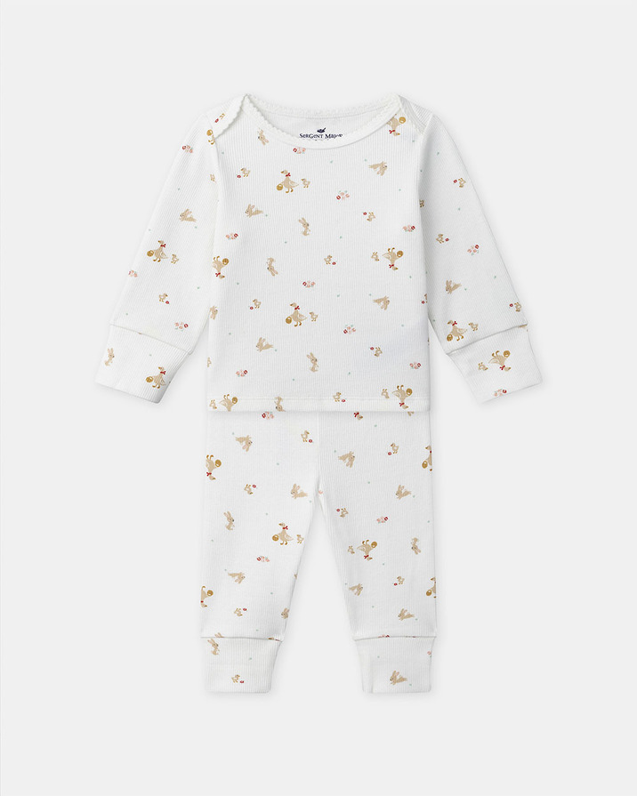 Animal print grow-with-me pajamas Ecru colour  Sergent Major