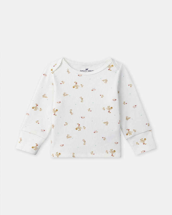 Animal print grow-with-me pajamas Ecru colour  Sergent Major