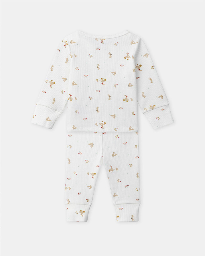 Animal print grow-with-me pajamas Ecru colour  Sergent Major