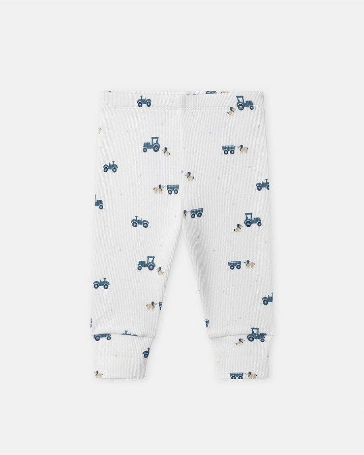 Grow-with-me tractor print pajamas Ecru colour Sergent Major