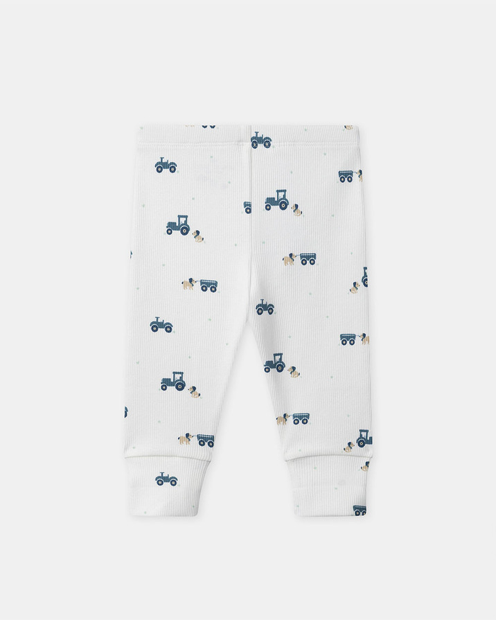 Grow-with-me tractor print pajamas Ecru colour Sergent Major