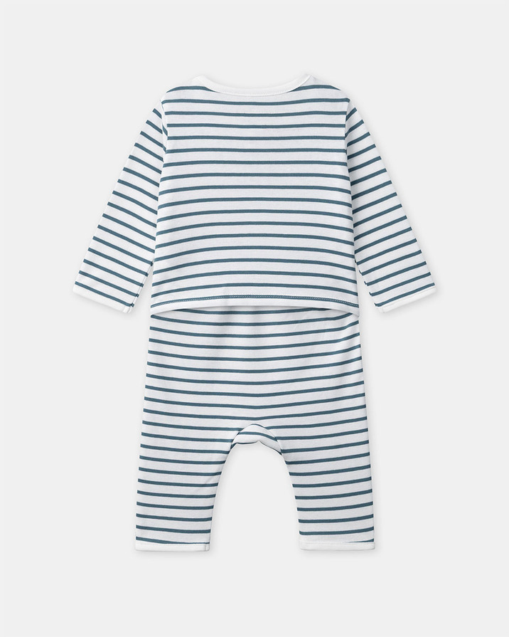 Striped onesie with buttons Blue colour  Sergent Major
