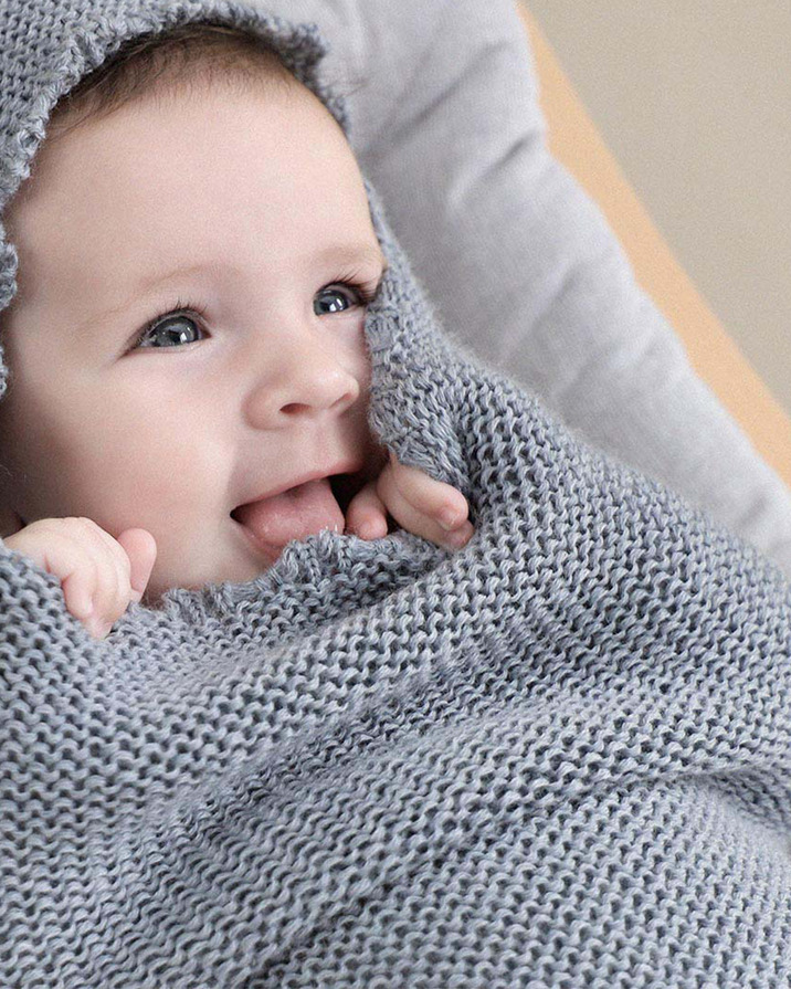 Swaddling cocoon Blue-grey colour Ilado
