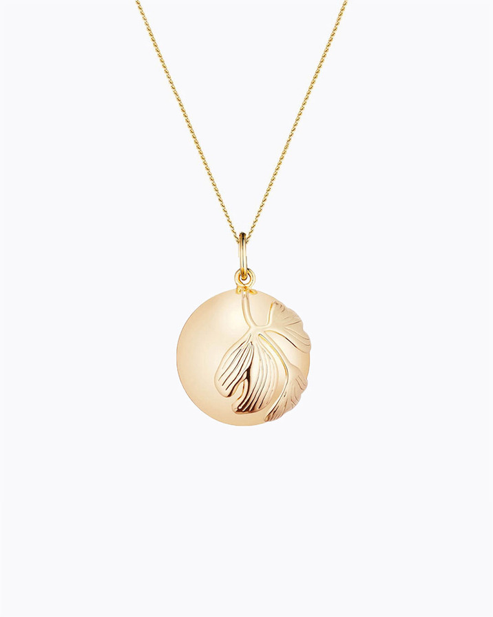 Pregnancy bola Ginkgo Yellow gold colour on chain  Ilado