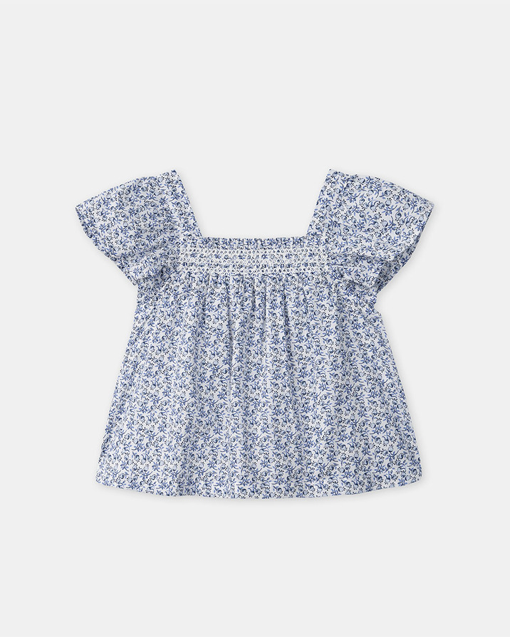 Berry print short-sleeved blouse Blue colour  Sergent Major