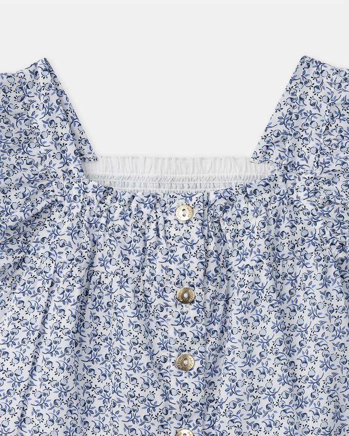 Berry print short-sleeved blouse Blue colour  Sergent Major
