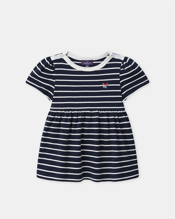 Short-sleeved striped dress Navy blue colour  Sergent Major