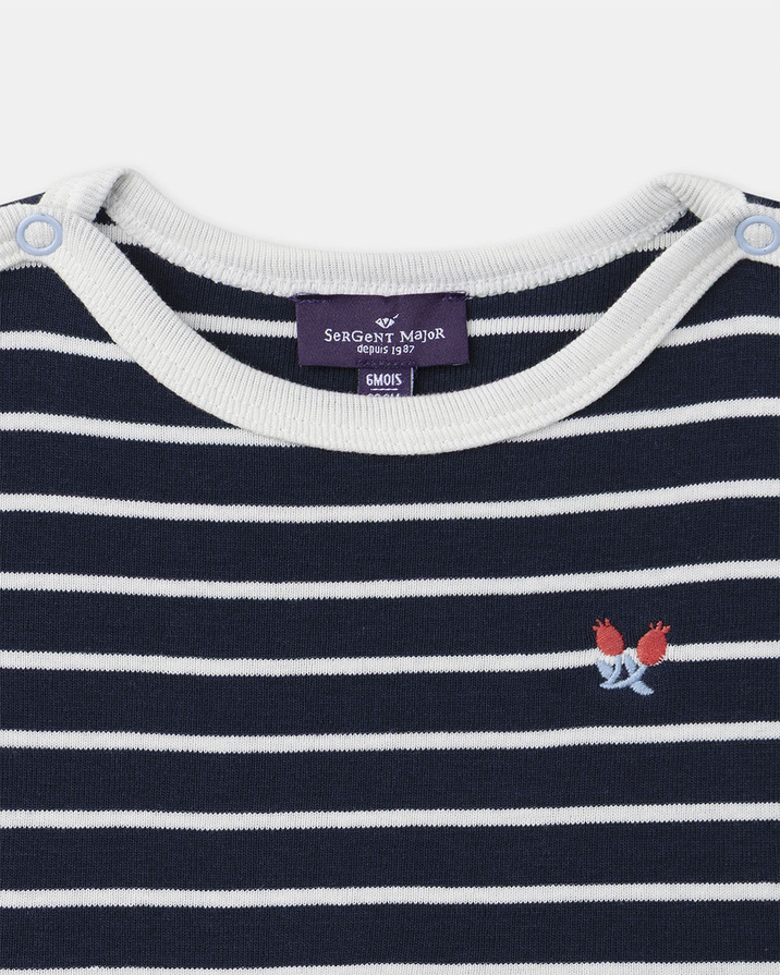 Short-sleeved striped dress Navy blue colour  Sergent Major