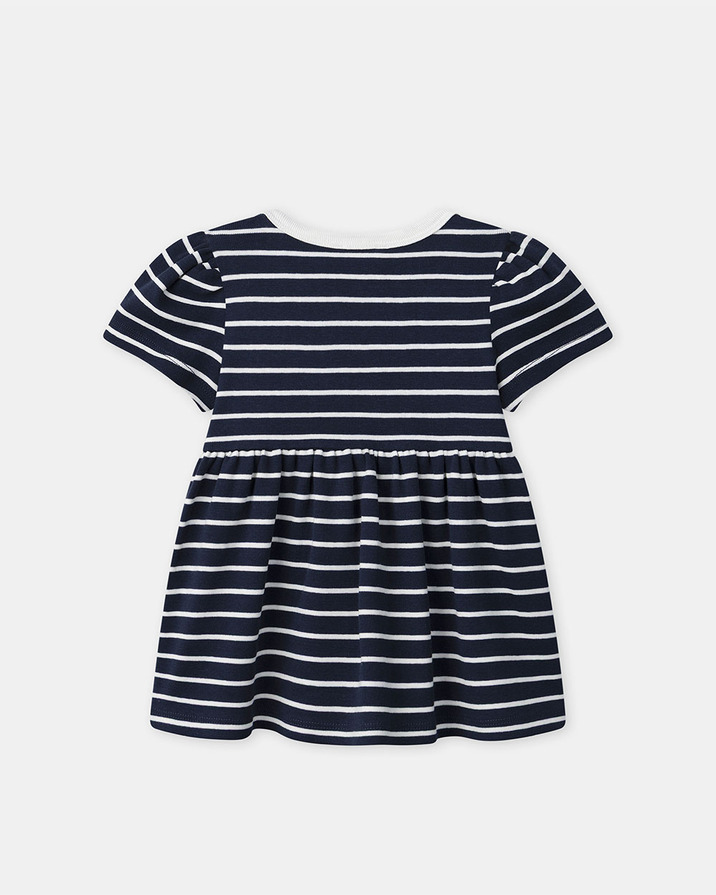 Short-sleeved striped dress Navy blue colour  Sergent Major