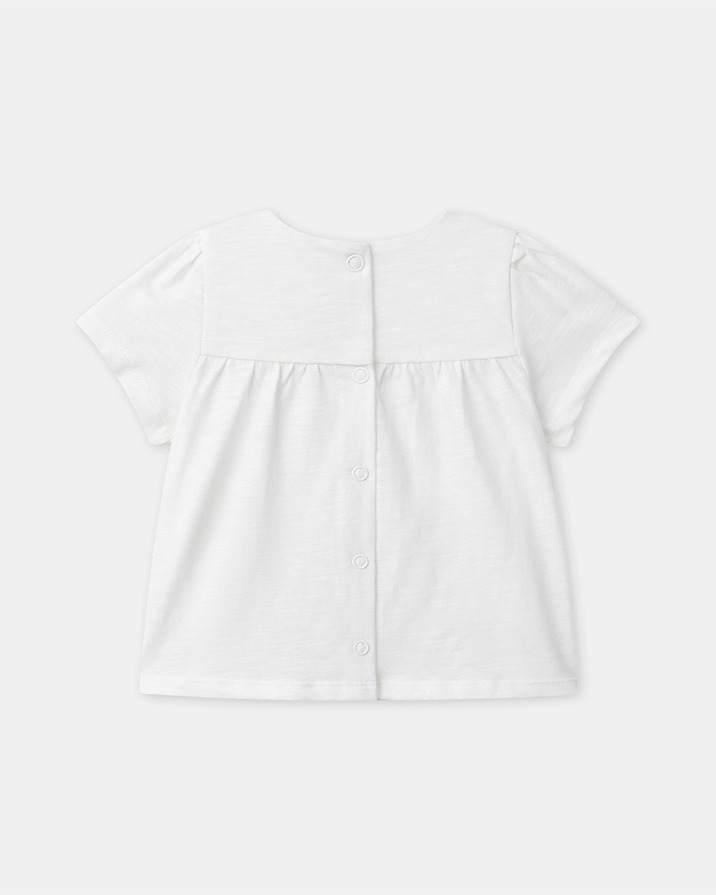 Ecru T-shirt with flower embroidery Ecru colour  Sergent Major