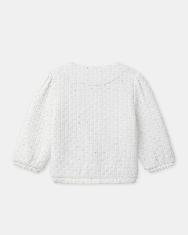 Ecru cardigan with ‘little flower’ detail Ecru colour Sergent Major