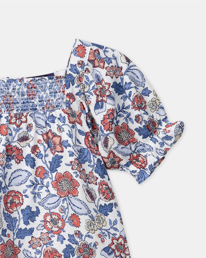 Floral print smocked dress Blue colour  Sergent Major