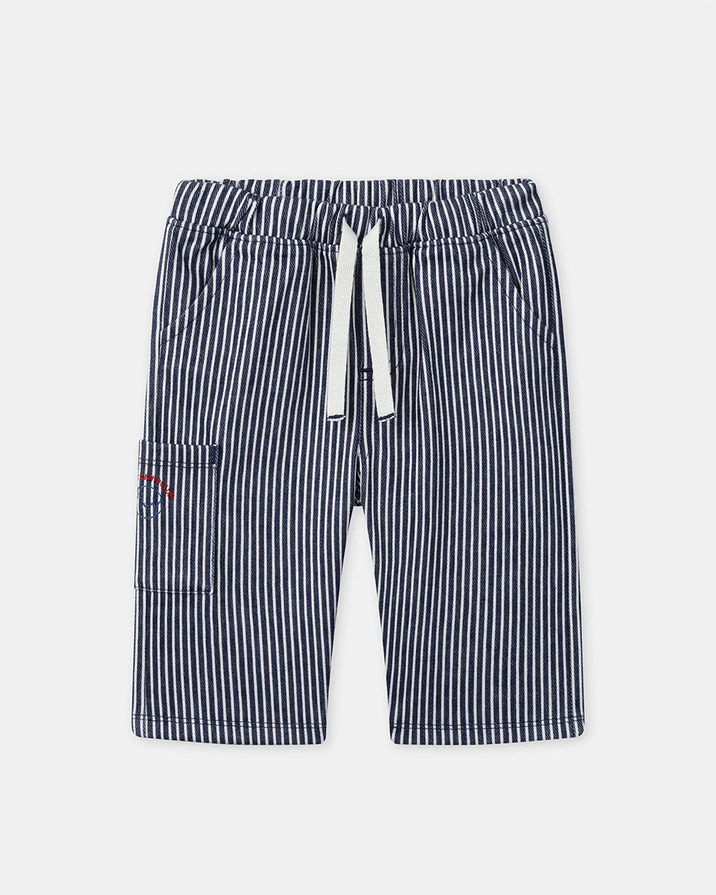 Striped trousers with drawstring Navy blue colour Sergent Major
