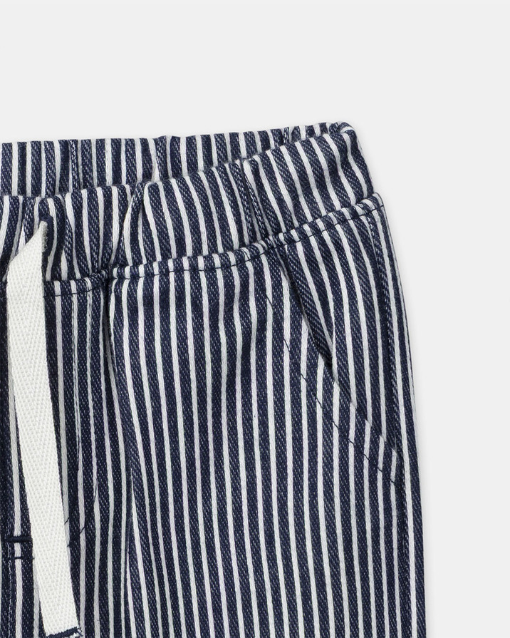 Striped trousers with drawstring Navy blue colour Sergent Major