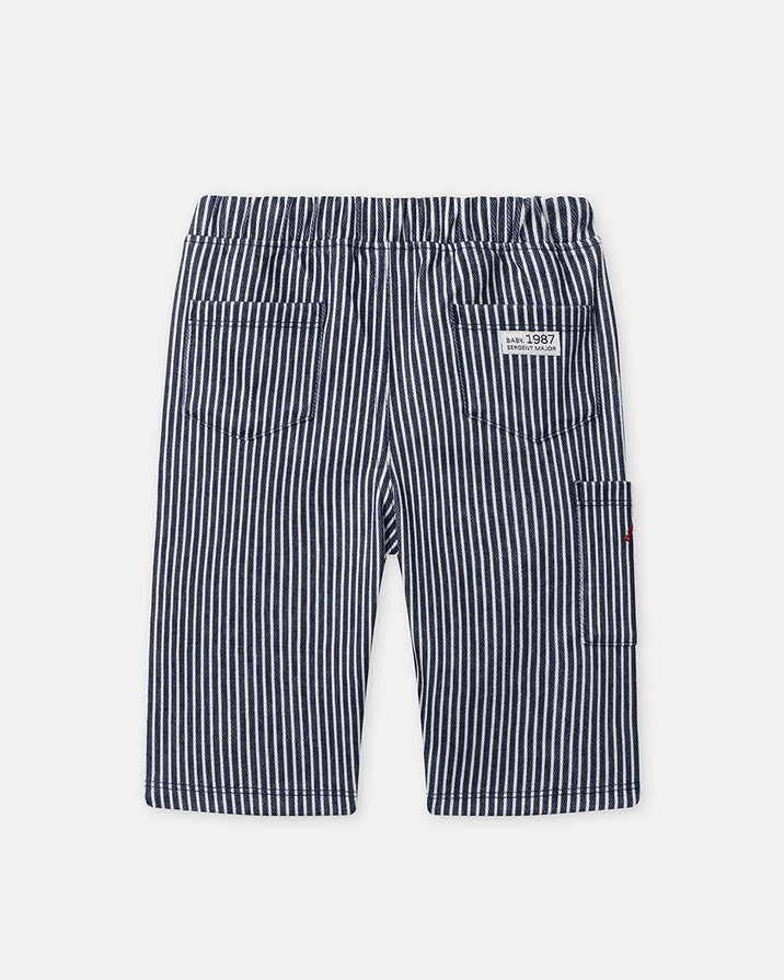 Striped trousers with drawstring Navy blue colour Sergent Major