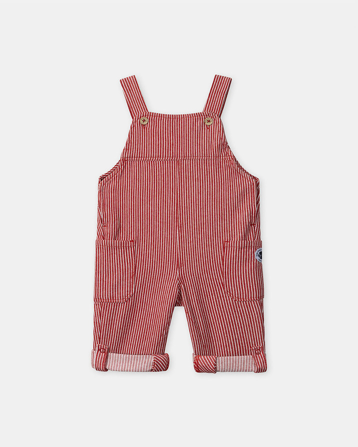Striped dungarees with pockets Red colour  Sergent Major