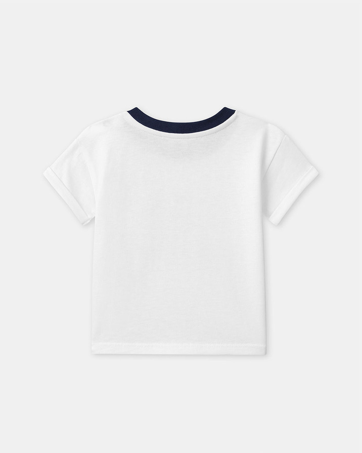 Short-sleeved T-shirt with tennis motif Ecru colour  Sergent Major