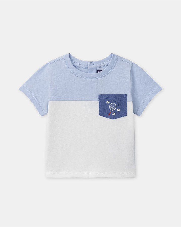 Two-tone T-shirt with pocket Blue colour  Sergent Major