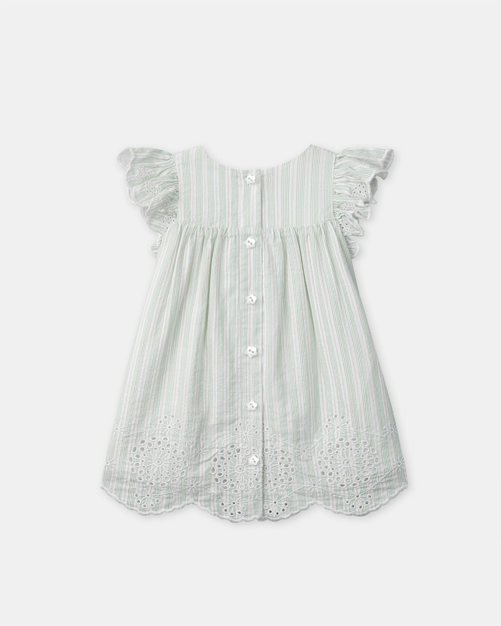 Embroidered striped dress Green colour  Sergent Major