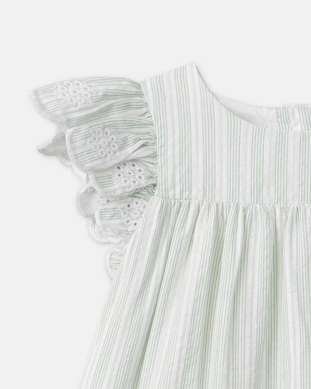 Embroidered striped dress Green colour  Sergent Major
