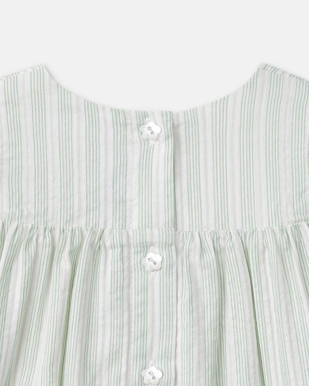 Embroidered striped dress Green colour  Sergent Major