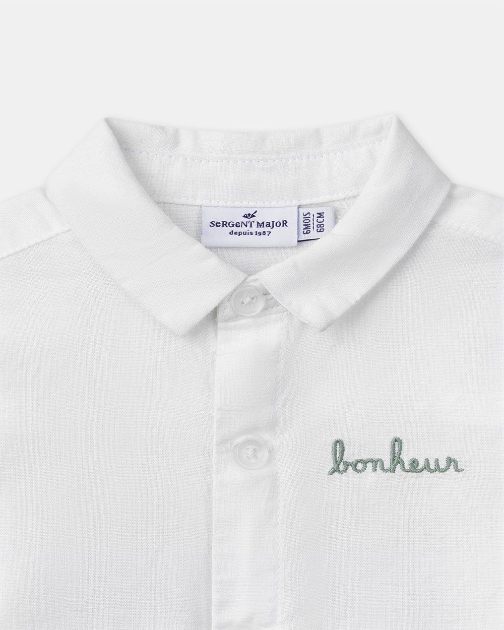Shirt with roll-up sleeves Ecru colour  Sergent Major