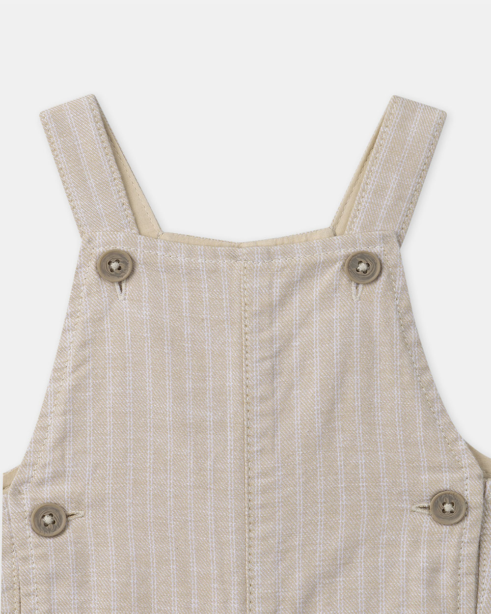 Striped dungarees and bodysuit set Beige colour  Sergent Major