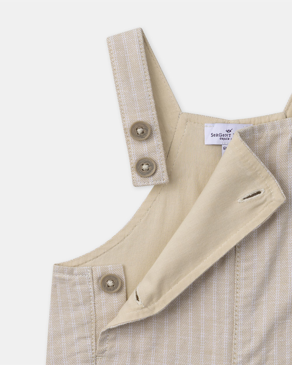 Striped dungarees and bodysuit set Beige colour  Sergent Major