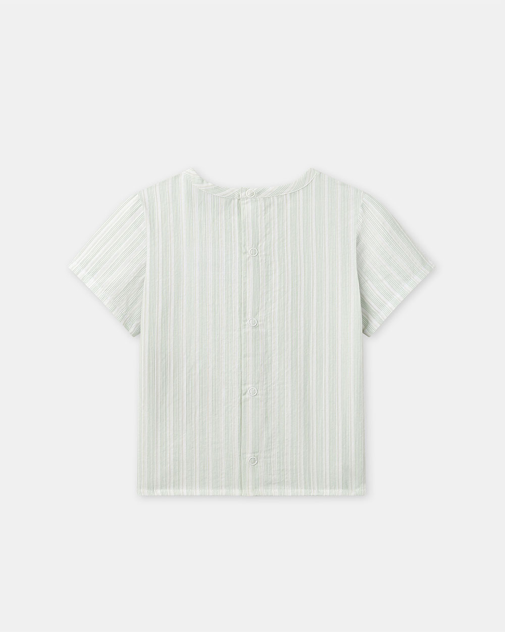 Striped shirt with &lsquo;amour&rsquo; embroidery Green colour  Sergent Major