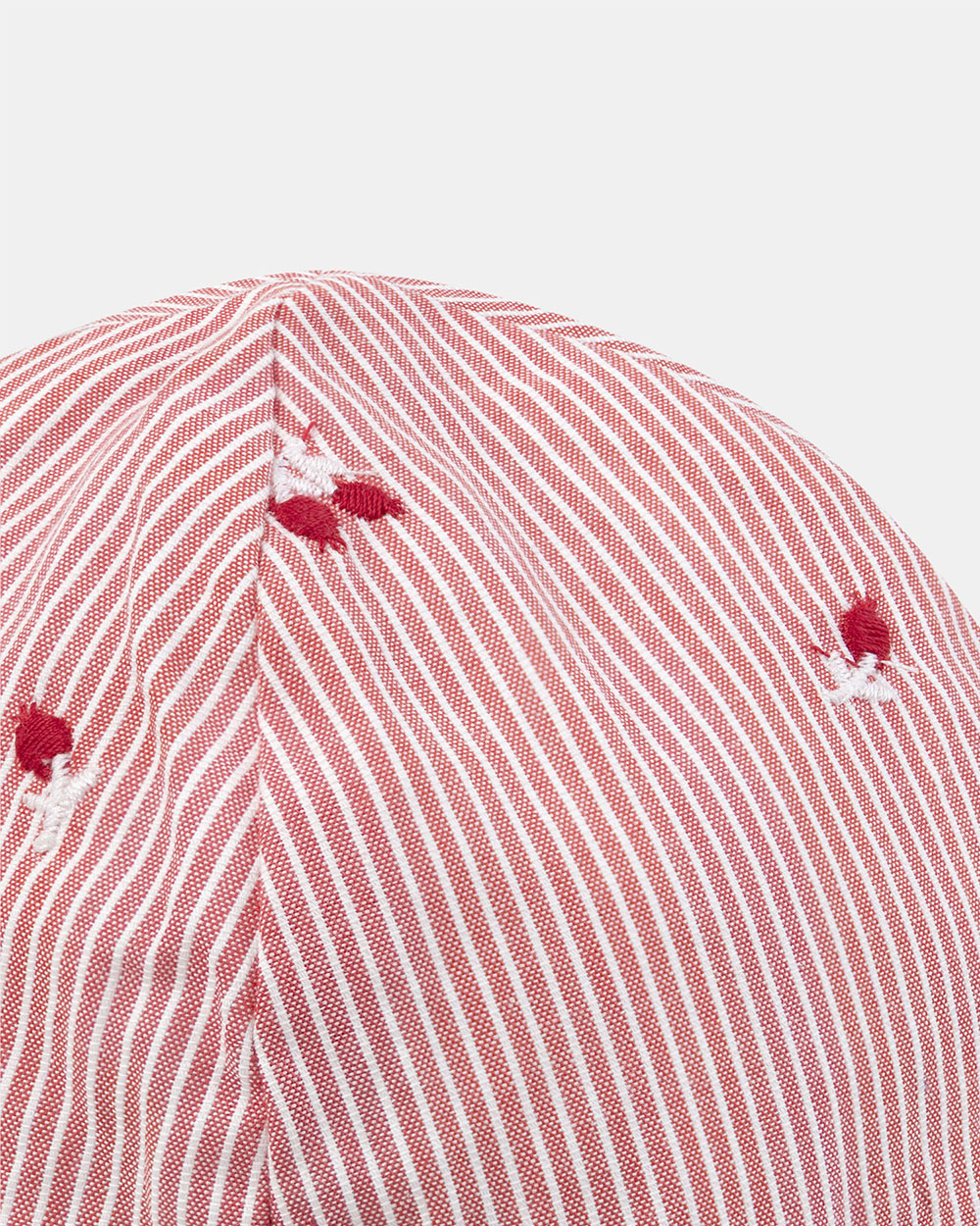 Striped hat with berry embroidery Natural colour  Sergent Major