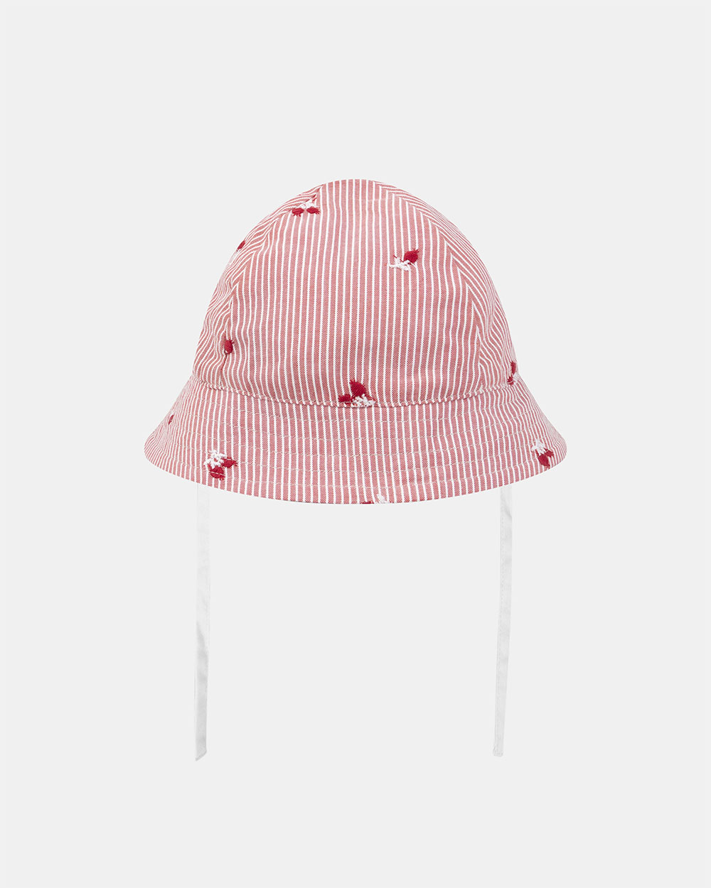 Striped hat with berry embroidery Natural colour  Sergent Major