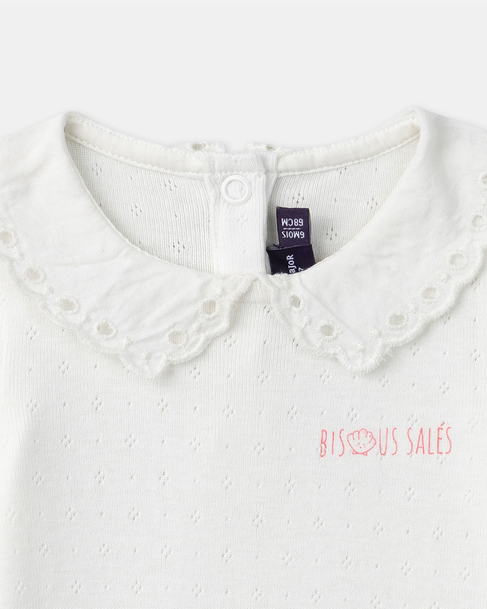 &lsquo;Bisous sal&eacute;s&rsquo; collar bodysuit Ecru colour  Sergent Major