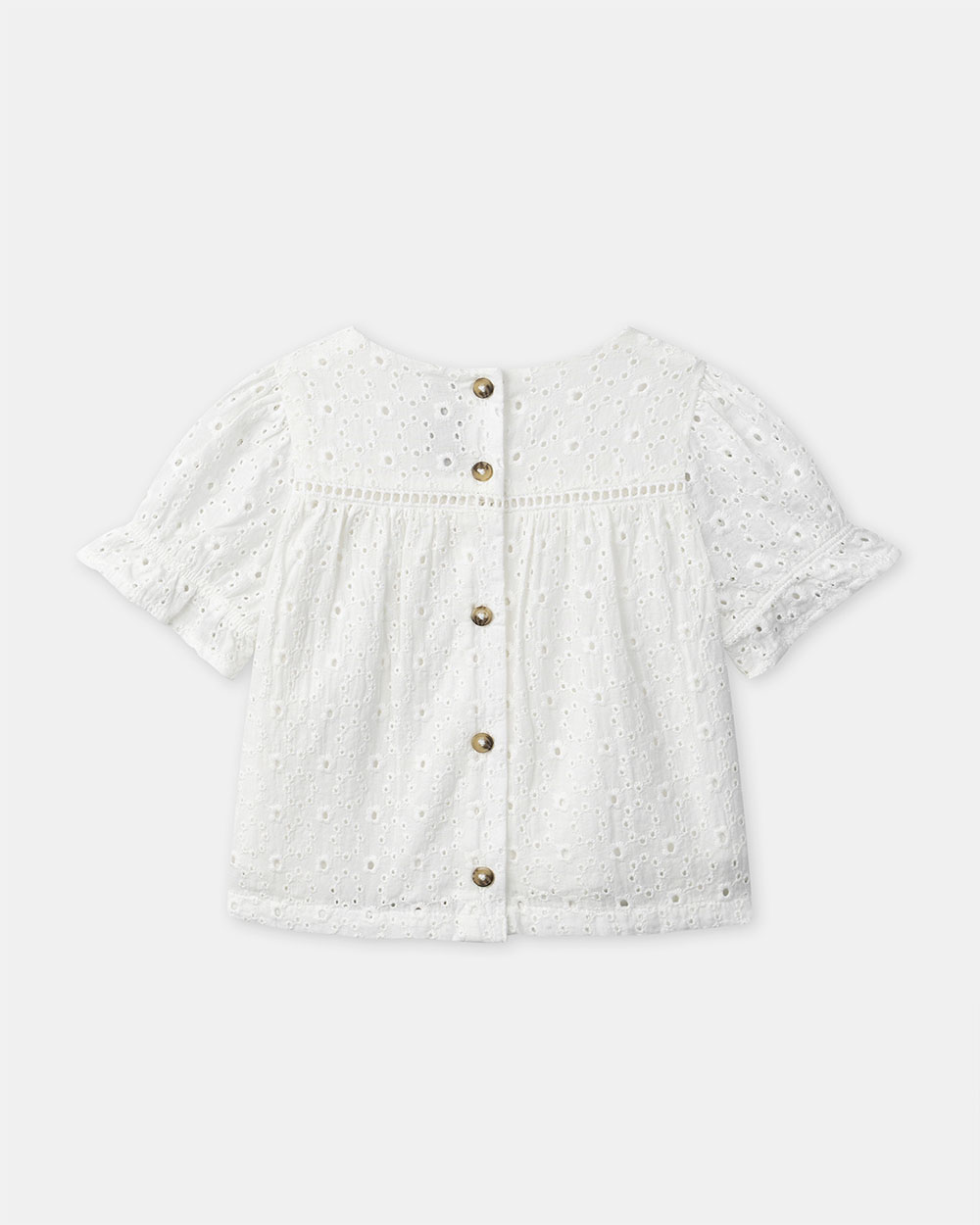 Embroidered short-sleeved blouse Ecru colour  Sergent Major