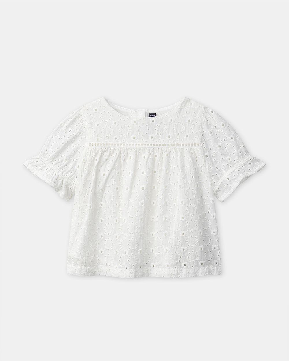Embroidered short-sleeved blouse Ecru colour  Sergent Major