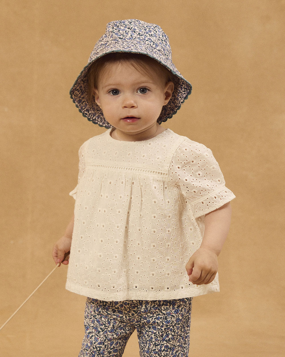 Embroidered short-sleeved blouse Ecru colour  Sergent Major