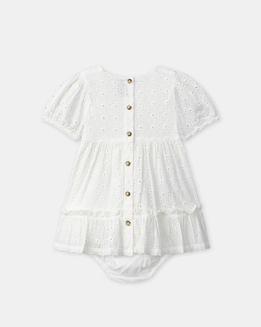 Embroidered dress and bloomers Ecru colour  Sergent Major
