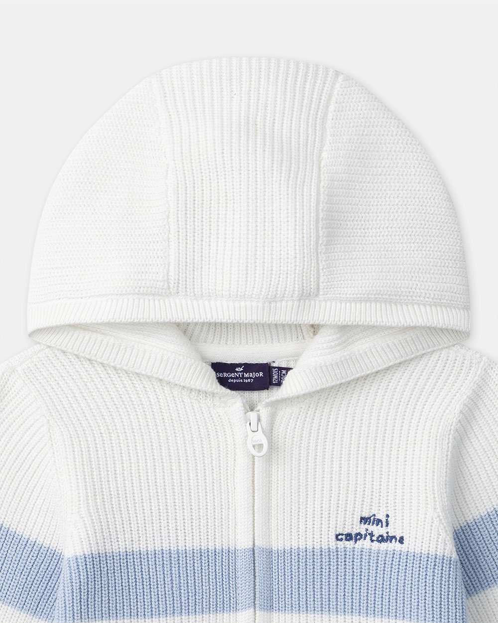 Hooded cardigan with stripes Blue colour Sergent Major