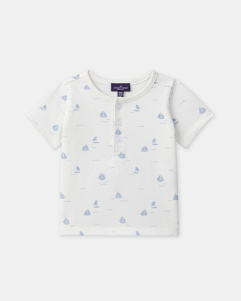 Boat print T-shirt Ecru colour  Sergent Major