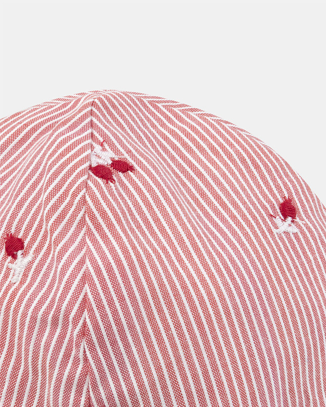 Striped hat with berry embroidery Natural colour  Sergent Major