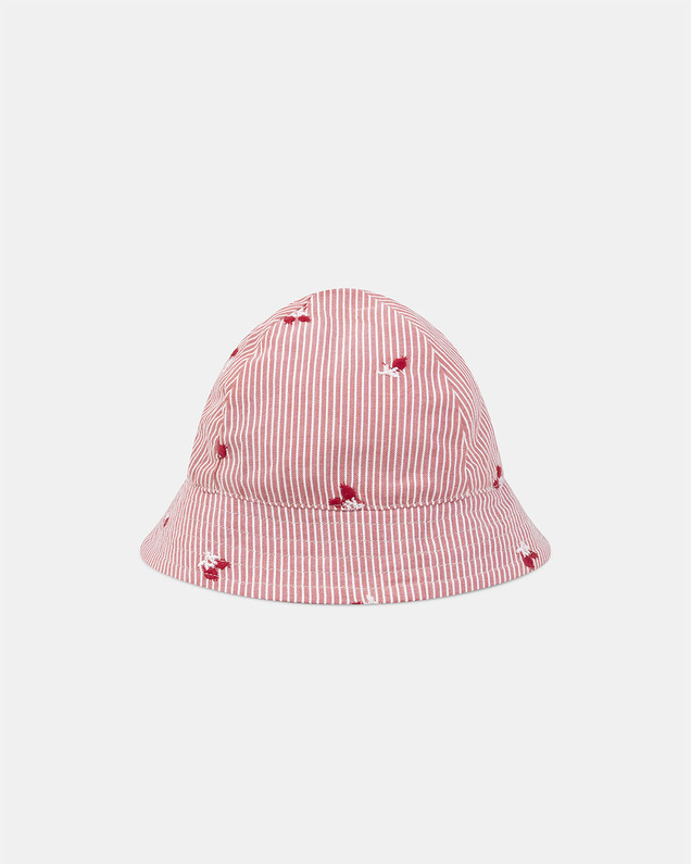Striped hat with berry embroidery Natural colour  Sergent Major